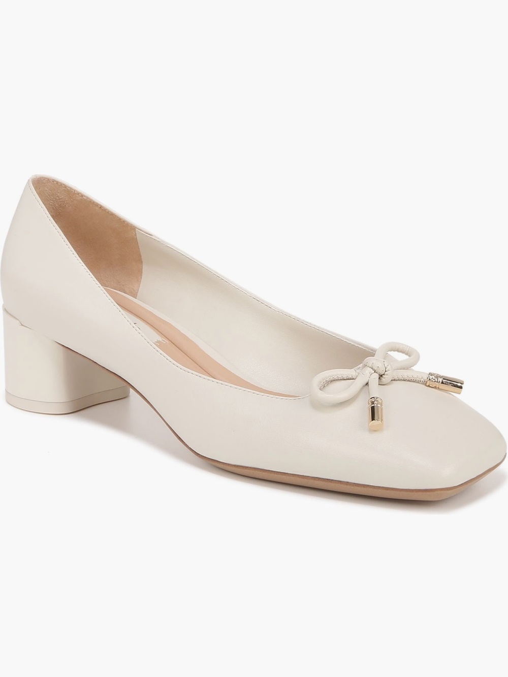 Franco Sarto Cream Natalia Block Heel Pump NWT